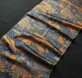 Last Piece, Journey with Indigo Kimono Silk Satin 'Charmeuse'  14" x 62"    # 4198