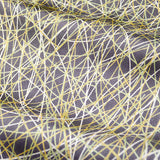 Threads on Gray Vintage Kimono Silk Satin from Japan, Small Pieces 6.5" x 14"  #4581