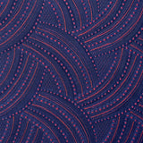 Last of This, Red Dots and Indigo Curves Vintage Kimono Silk Jacquard from Japan, 14" x 38" Piece,  #4471