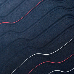 Blue-Black Waves Vintage Kimono Silk from Japan. 14" x 46.  #4354