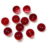 Re-Stocked, 1/2" Deep Red Pearl Shell 2-hole 13mm Button, Per Button, #115-D