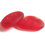 Re-Stocked Red Faux Sea Glass Button, 3/4" - 7/8" Made from Recycled Bottles