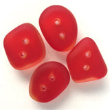 Re-Stocked Red Faux Sea Glass Button, 3/4" - 7/8" Made from Recycled Bottles
