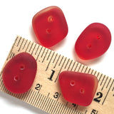 Re-Stocked Red Faux Sea Glass Button, 3/4" - 7/8" Made from Recycled Bottles