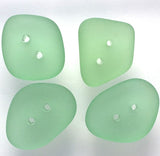 Peridot Green Silky Faux Sea Glass Button, 3/4"-7/8"  Made from Recycled Glass Bottles