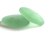 Peridot Green Silky Faux Sea Glass Button, 3/4"-7/8"  Made from Recycled Glass Bottles