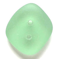Re-Stocked, Peridot Green Silky Faux Sea Glass Button, 3/4"-7/8"  Made from Recycled Glass Bottles