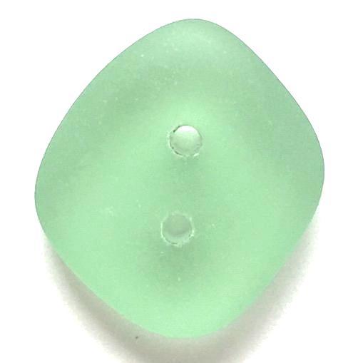 Re-Stocked, Peridot Green Silky Faux Sea Glass Button, 3/4"-7/8"  Made from Recycled Glass Bottles