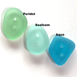 Re-Stocked, Seafoam Green Tumbled Silky Glass, Faux "Seaglass" 2-Hole Button,  3/4"-7/8"