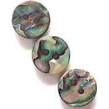 SEVEN Abalone 7/16" Vivid Greens/Blues Buttons 11mm. Pack of 7   #SK-2257