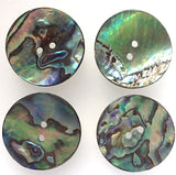 Abalone Mostly Greens/Blues Natural Large 2-Hole Button  1-1/8"  #SK-0037