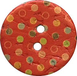 Red-Orange Coconut with Spots - Dots 7/8"