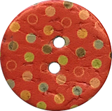 Red-Orange Coconut with Spots - Dots 7/8"