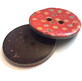 Red-Orange Coconut with Spots - Dots 7/8"