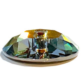 Purple/Orange Swarovski Button, 5/8"  Round, Crystal Volcano