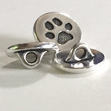 Small Silver Paw Button 1/2" Tierra Cast  #6599-12