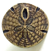 Sand Dollar Button 5/8" Antique Golden Brass from Tierra Cast  #6580-27