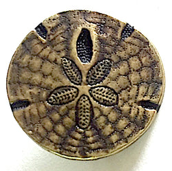 Sand Dollar Button 5/8" Antique Golden Brass from Tierra Cast  #6580-27