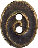 Swirl Oval Button 3/4" x 1/2" Antique Brass Tierra Cast #6574-27