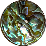 Abalone Mostly Greens/Blues Natural Large 2-Hole Button  1-1/8"  #SK-0037