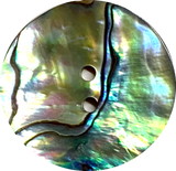 Abalone Mostly Greens/Blues Natural Large 2-Hole Button  1-1/8"  #SK-0037