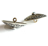 Re-Stocked 1.25" Southwest Zinnia with 'Turquoise'  Shank Back Button 1-1/4"   #SW-240