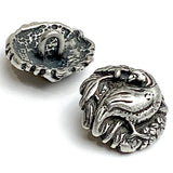 SALE, Quail Button, Pewter, Silver Color, Shank Back USA  7/8"'  #SW-241