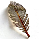 Re-Stocked Feather Button, Small, Silver and Gold 1-1/8" by Susan Clarke  #SC-997