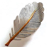 Re-Stocked Feather Button, Small, Silver and Gold 1-1/8" by Susan Clarke  #SC-997