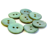 Light Green Shiny Agoya Shell 5/8" 2-hole Button, Pack of 8, 15mm   #SK-1247