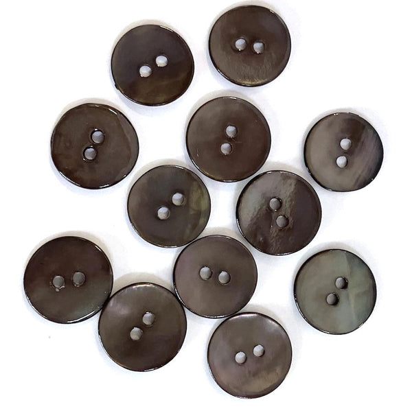 Re-Stocked Dark Chocolate/Gray Iridescent Shiny Agoya Shell 1/2" #SK-1230