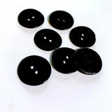 Re-Stocked, Black Shiny 1/2" Agoya Shell 2-Hole Button, Pack of 8,  #1227
