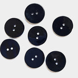 Re-Stocked, Black Shiny 1/2" Agoya Shell 2-Hole Button, Pack of 8,  #1227