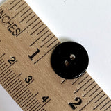 Black Shiny Pearl Shell, 9/16", 2-Holes, 15mm, Per Button #842-D