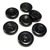 Black Satin 5/8" Corozo Raised Rim 2-Hole Button 15mm #SK-455