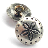 Re-Stocked, Southwest Skyrocket Flower 1/2" Shank Back Nickel Silver Button #SW-80