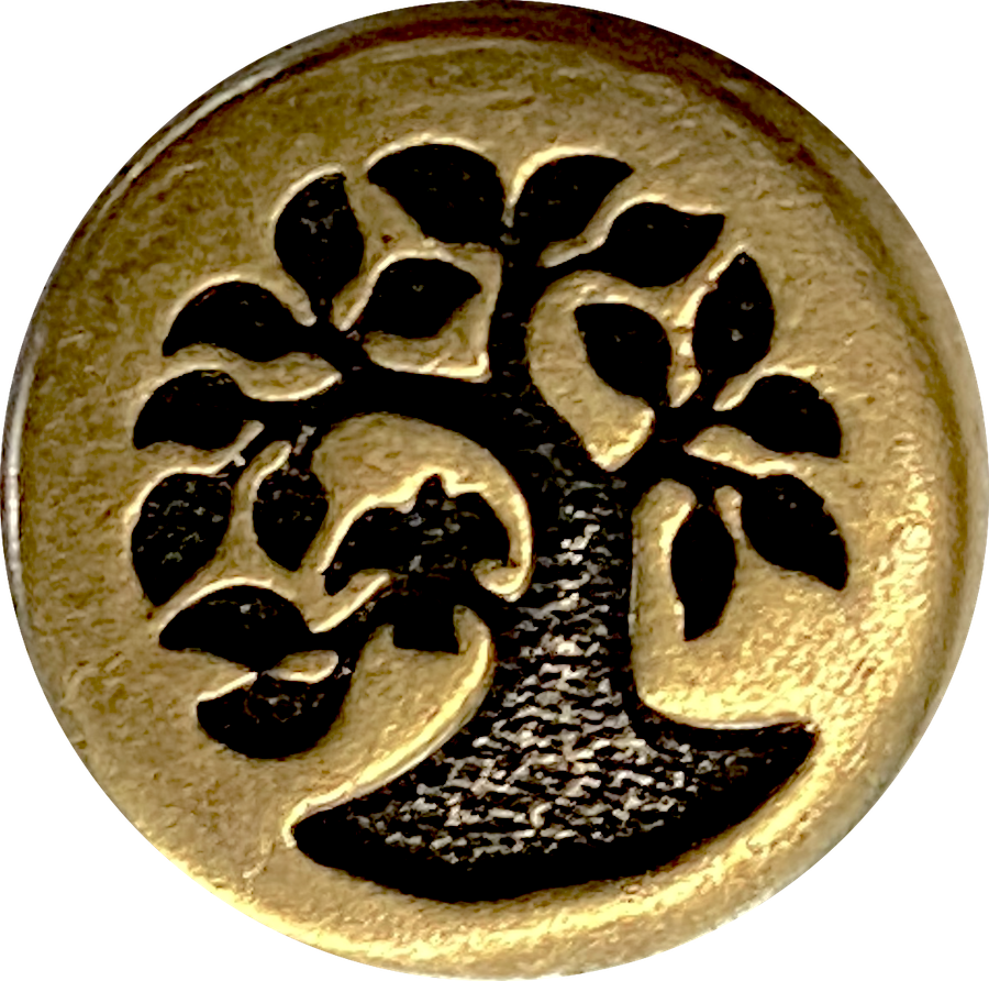 SALE Pack of FIVE Bird in Tree Buttons 1/2