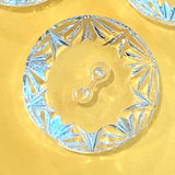 Clear Vintage Czech Glass Deco Sun Rays 3/4" 18mm, Pack of 3,  #OT-114