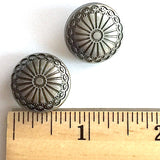 Southwest Sunflower Two, Silver Color Shank Back Button  13/16" #SWC-18