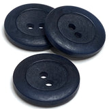 Re-Stocked, Dark Navy Blue 1" Corozo Raised Rim 2-Hole Button 26mm  #468