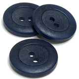 Re-Stocked, Dark Navy Blue 13/16" Corozo Raised Rim Tagua 2-Hole Round Button  #SK-462