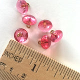 SALE Pink Vintage Glass Buttons, 3/8", Clear and Faceted # GL 311