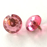 SALE Pink Vintage Glass Buttons, 3/8", Clear and Faceted # GL 311
