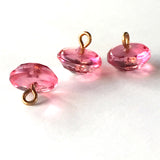 SALE Pink Vintage Glass Buttons, 3/8", Clear and Faceted # GL 311