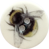 Bumble Bee Button, Handmade Porcelain 7/8"