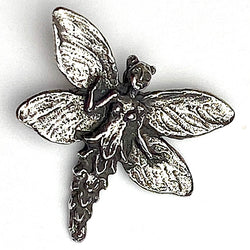 Re-Stocked at Lower Price, Fairy Button from Green Girl Studios 7/8" Pewter  #G301