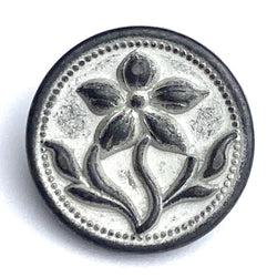 Small Gray Flower  9/16", Metal Button, Shank Back #SWC-107