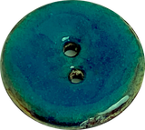 Dark Turquoise Blue Shiny Coconut 1" 2-Hole Button  #SWC-113