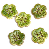 Re-Stocked Green Sakura Coconut Button 3/4" Handpainted, Shiny   #SWC-115