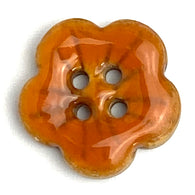 Orange Sakura Coconut Button 5/8" Handpainted, Shiny #SWC-116